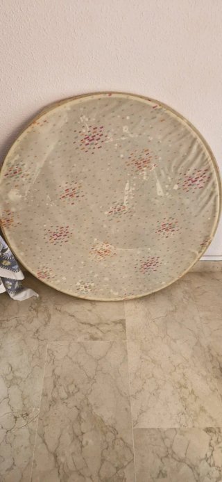 Mesa camilla redonda con faldón doble ( 80cm)