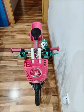 Bicicleta niña Btwin rosa unicornio
