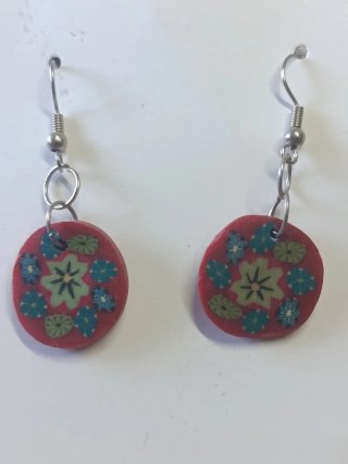 Pendientes Redondos Florales Multicolor