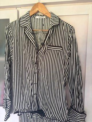 Conjunto camisa y pantalón, Rayas Blanco y Negro