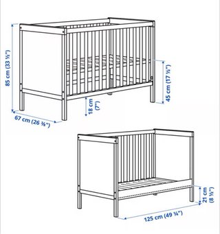 Cuna IKEA Sundvik Blanca con dos colchones