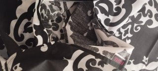 Funda almohada y cojín negro/blanco