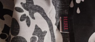 Funda almohada y cojín negro/blanco