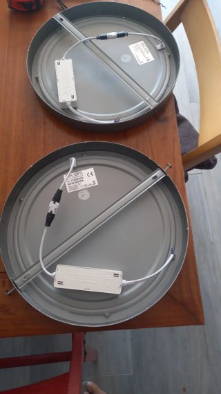 Plafón LED Circular Gris y Blanco