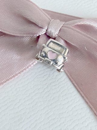 Pandora Charm Coche Corazón Rosa Plata