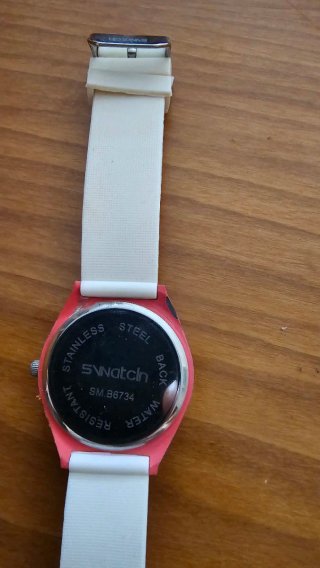 Swatch Reloj Chica Rosa y Blanco