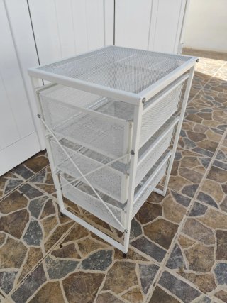 Cajonera Ikea 3 cajones metal blanca