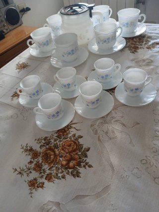 Juego de café Arcopal Romantique vintage 25 piezas