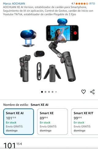 Estabilizador Zhiyun Smart XE 3 Ejes