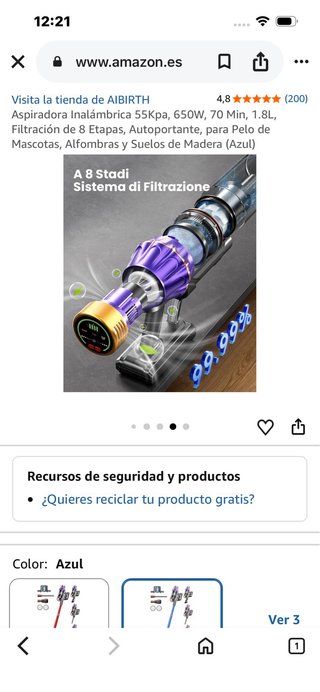 AIBIRTH Y9 Aspirador Sin Cable