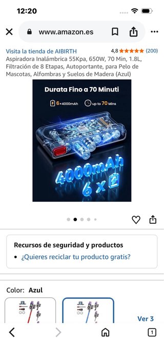 AIBIRTH Y9 Aspirador Sin Cable