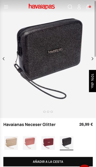 Neceser Havaianas Glitter Negro en perfecto estado