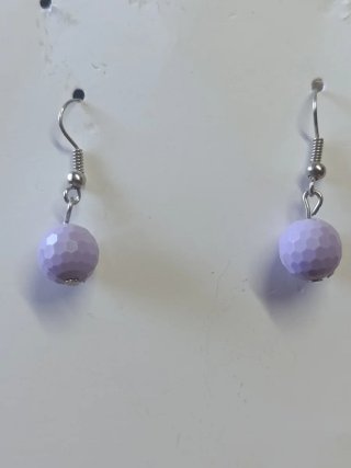 Pendientes esfera brillante violeta