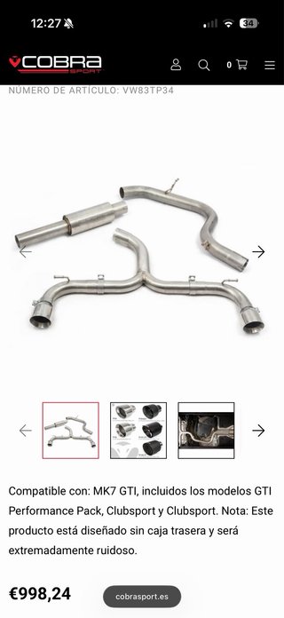 Escape golf gti 7 cobra exhaust