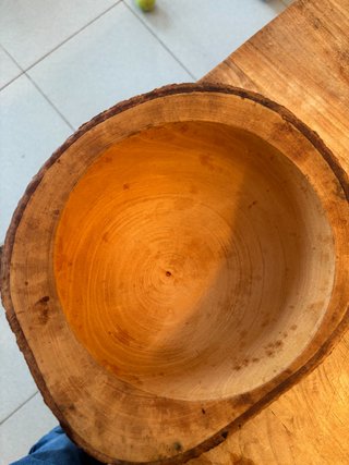 Cuenco Madera Maciza Hecho a Mano - Impecable!