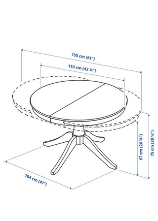 Mesa extensible redonda Ikea blanca