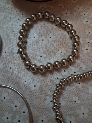 Conjunto 5 pulseras plateadas