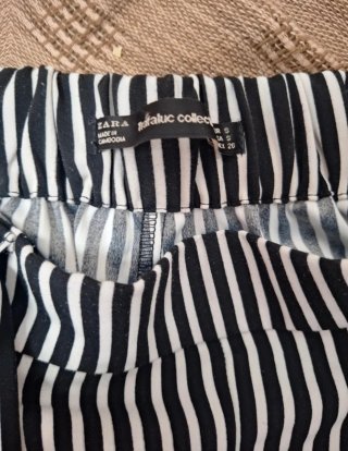 Pantalón Palazzo Zara Rayas Blanco y Negro