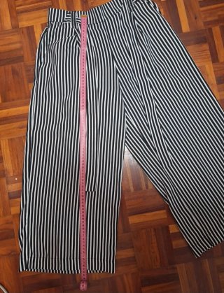 Pantalón Palazzo Zara Rayas Blanco y Negro