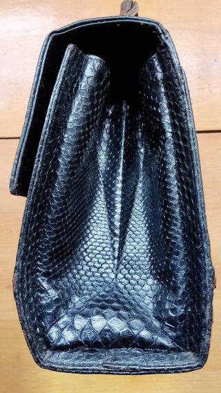 Bolso Vintage Piel Serpiente Negro