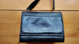 Bolso Vintage Piel Serpiente Negro