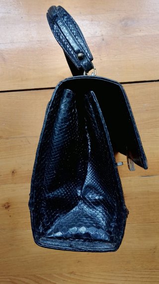Bolso Vintage Piel Serpiente Negro