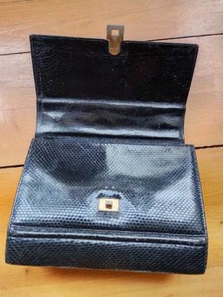 Bolso Vintage Piel Serpiente Negro
