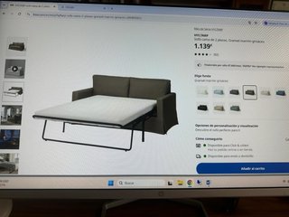 Sofá cama marrón tela