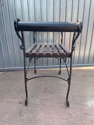 Banqueta forja y madera