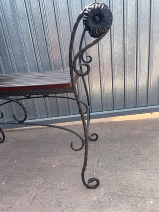 Banqueta forja y madera
