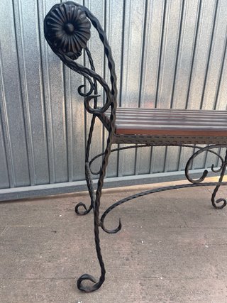 Banqueta forja y madera