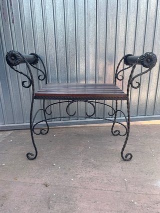 Banqueta forja y madera