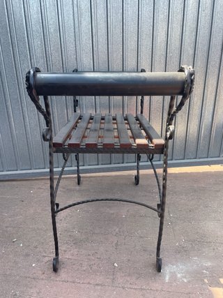 Banqueta forja y madera