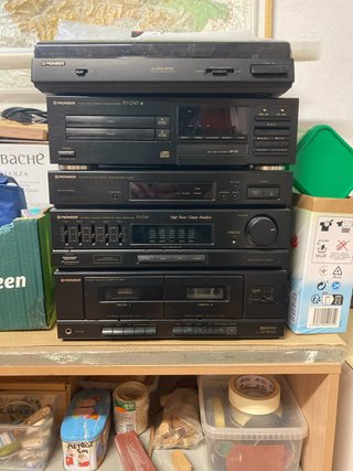 Cadena Hi-Fi Pioneer CD, Amplificador, Doble Casse