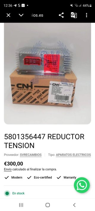 Reductor de tensión IVECO 24V 14A