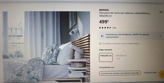 Cama Ikea Mandal 140x200 + colchoncillo