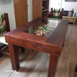 Mesa Comedor Colonial Mexicano con 4 Sillas
