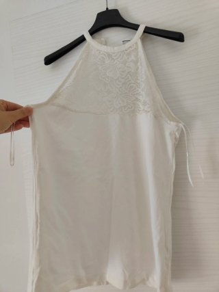 Top donna con pizzo bianco