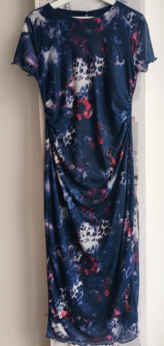 Vestido largo gasa elástico estampado