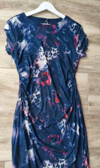 Vestido largo gasa elástico estampado