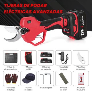 SIN ABRIR Tijeras Podar Eléctricas con 2 Baterías