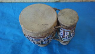 Tamburi Etnici in Ceramica Decorativi 18x15 cm