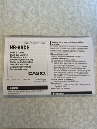 Calculadora Impresora Casio HR-8RCE