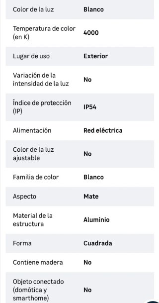 Aplique pared exterior/interior aluminio