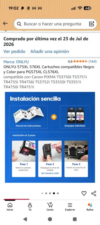 Pack 2 Cartuchos Impresora 575XL 576XL