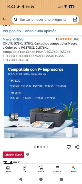 Pack 2 Cartuchos Impresora 575XL 576XL