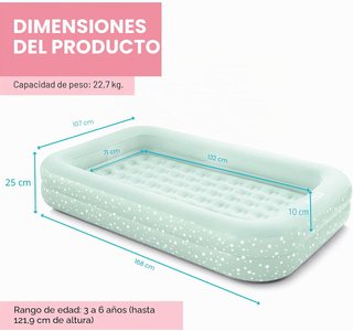 Colchón hinchable infantil Intex verde estrellas