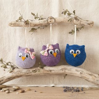 Portachiavi amigurumi gufo uncinetto
