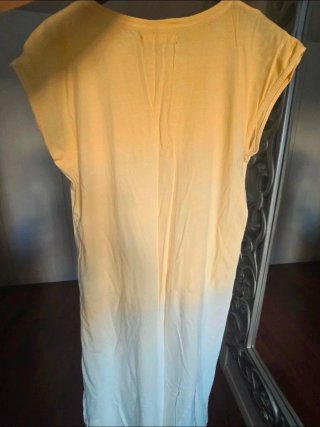 Vestido degradado L amarillo/blanco