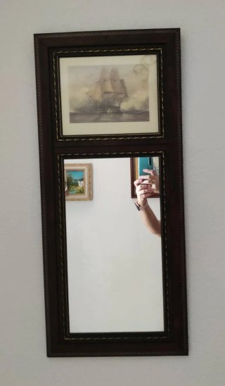 Espejo-cuadro madera 81x36 cm
